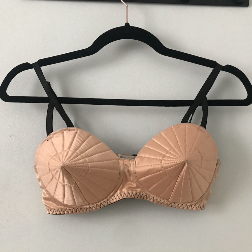 Playful Promises | Peach Bettie Page Retro Futuristic Bullet Bra | Small